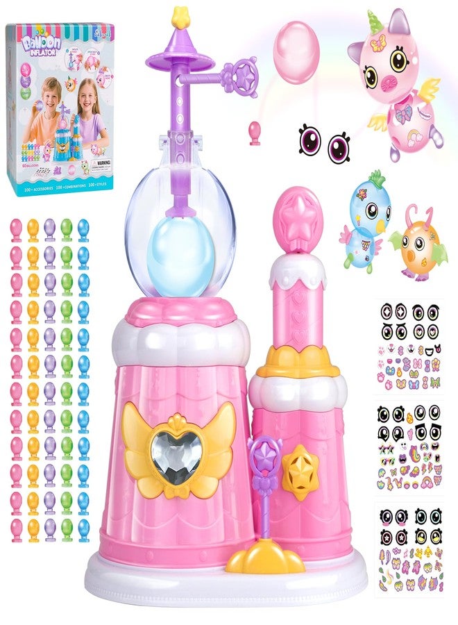 nicknack 195pcs Princess Magic DIY Balloons with Pump, DIY Sticky Balloon Maker Toy Craft Kits for Kids with Bouncy Balloons, Stickers & Accessories, Birthday Christmas Gifts for Girls Boys Ages 3+ - Image 1